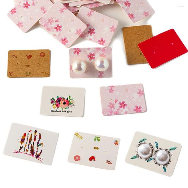 Pochettes à bijoux 100 pièces/lot boucles d'oreilles en papier carton pour bricolage clous d'oreille faits à la main cadeaux paquet cartes d'affichage faisant des fournitures accessoires