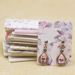 Pochettes à bijoux 100 pièces multi-style papier blanc boucle d'oreille paquet carte 5x6.5 cm Kraft fleur fruits impression boucle d'oreille étiquettes cartes