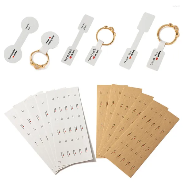 Sachets de bijoux 100pcs Prix Tags Autocollants auto-adhésifs blancs blancs pour le collier Bracelet d'emballage fournit les petites entreprises