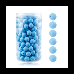 Pochettes à bijoux 105 pièces perles en Silicone 15Mm en vrac rondes en vrac pour collier Bracelet lanière porte-clés fabrication D