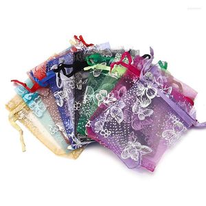 Sieraden Zakjes 10 stks/partij 7x9 9x12 cm Kleurrijke Organza Zakje Vlinder Ontwerp Pounch Verpakking Bruiloft/Kerst Gunst Gift