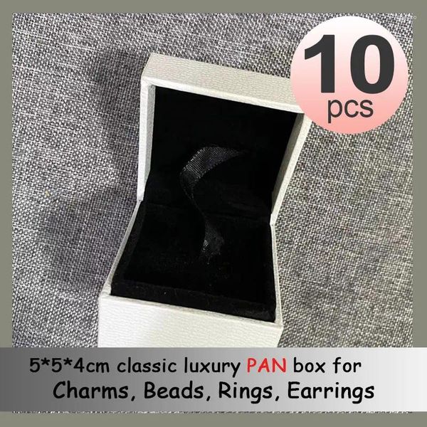 Sachets de bijoux 10pcs Boîte-cadeau d'anneau 5 4cm taille Fit d'oreille d'oreille d'oreille Perles de charme pour faire du bricolage en gros de bijoux