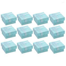 Jewelry Pouches 12 PCS Ring Box Paper Organizador Simple Packaging Rings Cajas de almacenamiento Tina