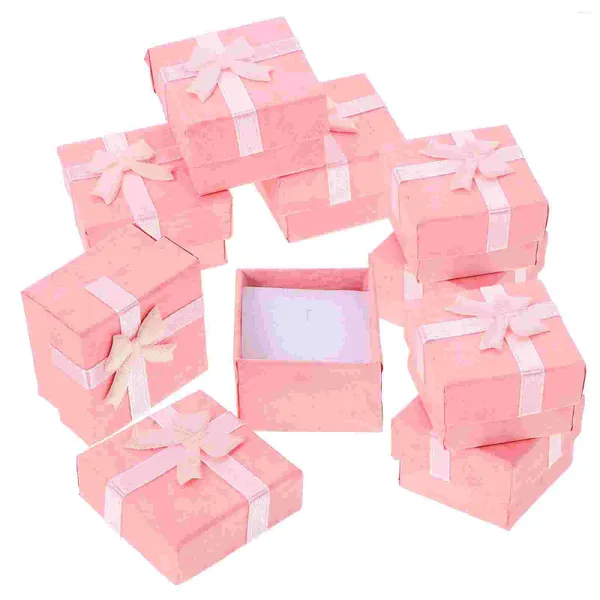 Joyas Bouches 120 PCS Organizadores de joyería Cajas de regalo de almacenamiento para el collar de brazalete de aretes (rosa)