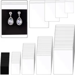 Sieradenzakken 120 stks doorzichtige plastic zakken Anti -tarnish strips Sets 20 strip tabbladen voor oorrangringen ketting opslag