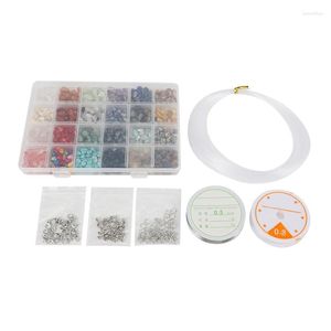 Pochettes à bijoux 1323 pièces Kit de perles de pierres précieuses irrégulières avec fermoirs de homard entretoises anneaux élastiques pour bricolage faisant des fournitures