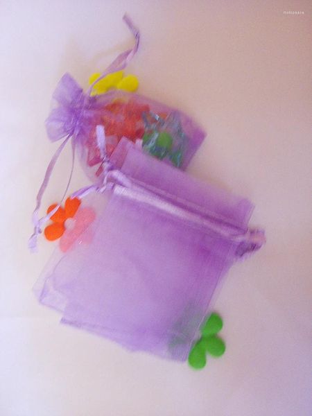 Bolsas de joyería 13x18cm 1000 unids/lote bolsas de organza navideñas bolsa con cordón púrpura claro para alimentos/joyería/regalo de dulces embalaje pequeño