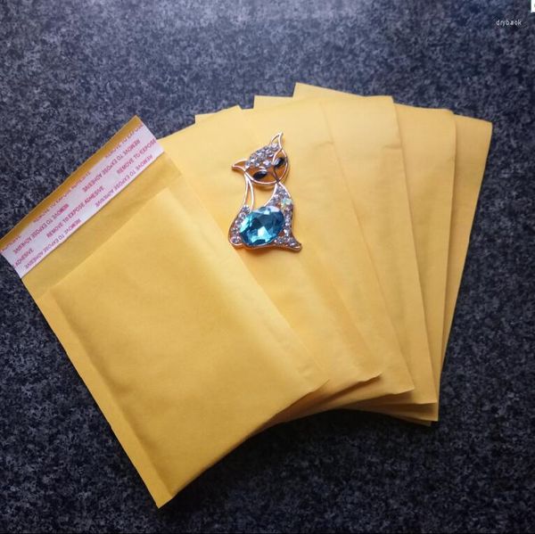 Pochettes à bijoux 15 cm x 21 cm Kraft Bubble Mailing Enveloppes Rembourrées Sac Jaune Papier Mailers Accessoires Paquet Sacs
