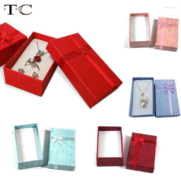 Sachets de bijoux 16 pcs ensembles affichage boîte cadeau emballage de boucles d'oreilles collier porte-bijoux de bijoux 5 8 2,5 cm