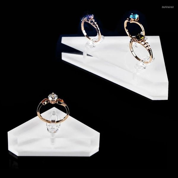 Bolsas para joyas, 1 pieza, soporte de acrílico transparente triangular/cuadrado, accesorios de pografía, anillos, Clips, soporte de exhibición
