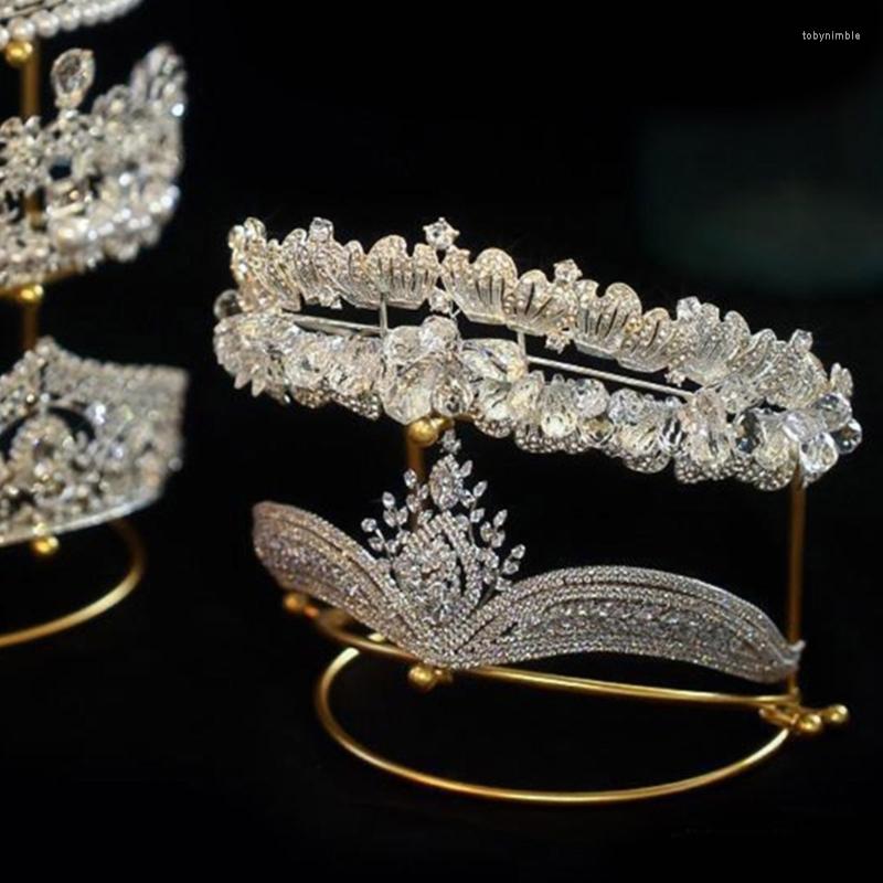 Bolsas de jóias 2/3 camada suporte de suporte de casamento suporte de exibição de faixa de cabeça de princesa titular de metal cor-preservando gota