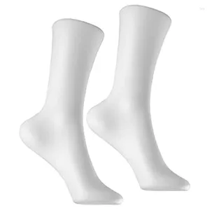 Sieradenzakjes 2 stuks mannequin voetsok model vrouwelijk display korte kous enkelband standaard wit gemakkelijk te gebruiken