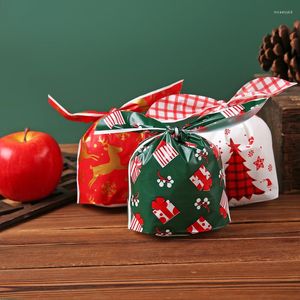 Bolsas de joyería 2022 Bolsa de dulces de embalaje de bocadillos de Navidad 10/20 unids Oreja larga Plástico Pequeño Almacenamiento de galletas para hornear X-MAS Proveedor al por mayor