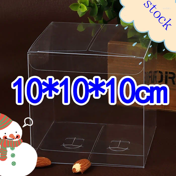 Jewelry Pouches 20pcs 10 10cm Transparent Waterproof PVC Boxes Packaging Plastic Clear Box Storage For Food/jewelry/Candy/Gift/cosmetics