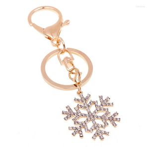 Sieradenzakken 20 stks/lot mode Kerststijl Key Chain Snowflake Charms Hangring voor tassenhouder Keyring