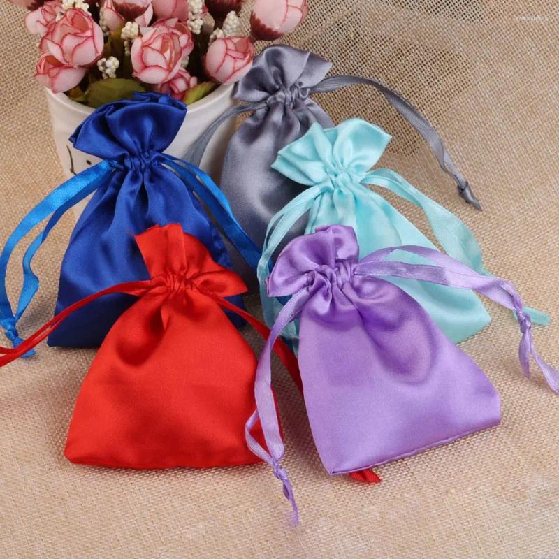 Jewelry Pouches 20pcs Luxury Silk Gift Bags Stain Drawstring Sachest Smooth Cloth Neckalce Ring Candy Storage Dust Packaging Bag