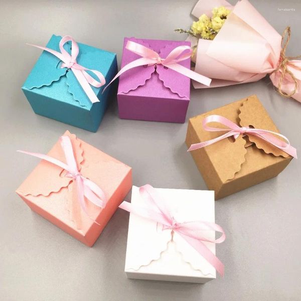Bolsas de joyería 20 piezas de papel hecho a mano, cajas de regalo para fiesta de boda y cumpleaños, caja de dulces colorida con embalaje de regalos de cinta gratis