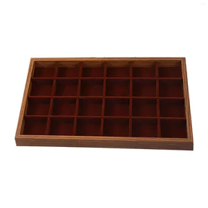 Sieradenzakjes 24 rasterlade Organizer Lade Hout voor thuis Slaapkamer Armband