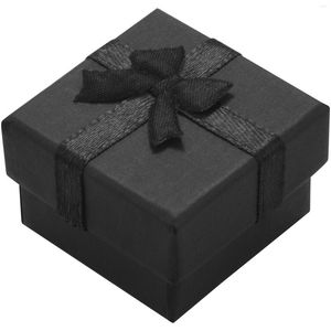 Sieradenzakken 24 pc's ring oorbel display cadeaubist bowkknot square case zwart