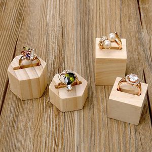 Bolsas para joyería, 2 uds., soporte de exhibición de anillo de madera Vintage, organizador de estante, soporte de forma redonda, escaparate de almacenamiento
