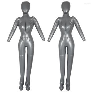 Sieradenzakken 2x opblaasbaar full body vrouwelijk model met arm dames mannequin raamweergave rekwisieten