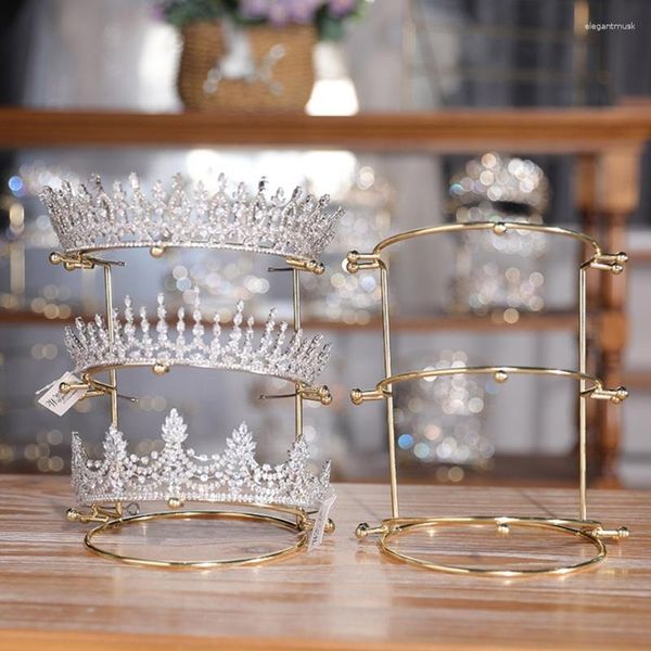 Bolsas de joyería de 3 niveles, soporte de exhibición para novia, soporte para diadema, estante de almacenamiento para boda de princesa, organizadores de diademas