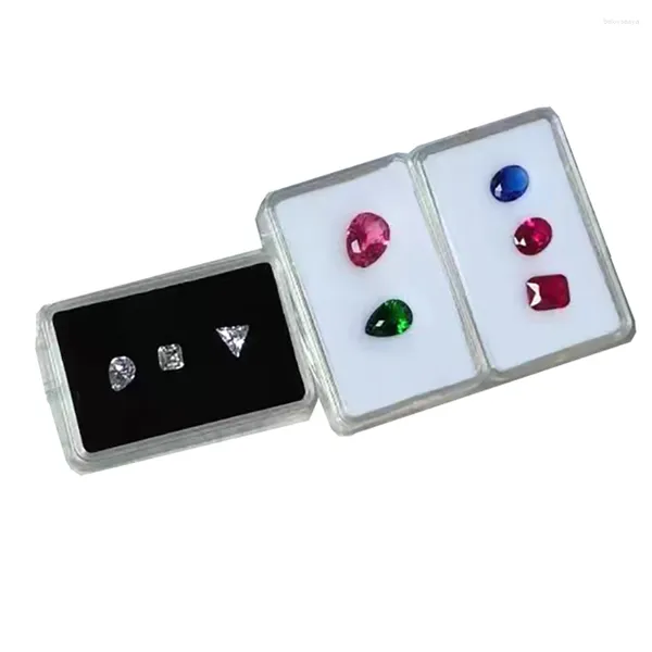 Sachets de bijoux 30pcs en diamant en diamant Piercing Boîte de rangement Affichage de pierre de pierre Gemle Pendante Organisateur Boucles d'oreilles Emballage cadeau en pierre 57x37 mm