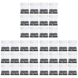 Sieradenzakken 36 PCS Minerale standaard displaybox Clear Coin Transparant Specimen Container Plastic mini -dozen