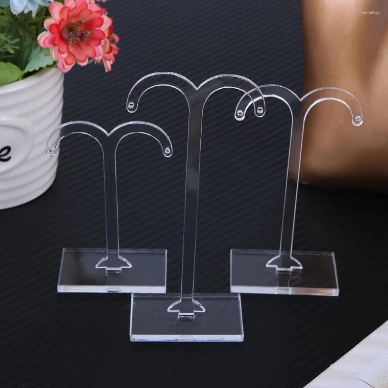 Bolsas de jóias 3pcs Display Rack Sprout Brinco Transparente Stand Holder