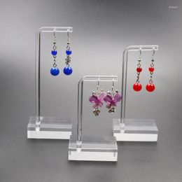Pochettes à bijoux 3 pièces acrylique boucle d'oreille présentoir en forme de L support de vente au détail clair pour boucles d'oreilles paire vitrine suspendue