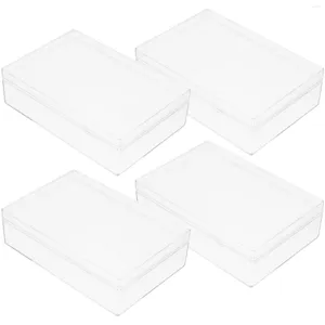 Sieradenzakjes 4 stuks transparante doos Plastic organizer hoesjes voor kleine voorwerpen Dozen Container kralen Duidelijk organiseren