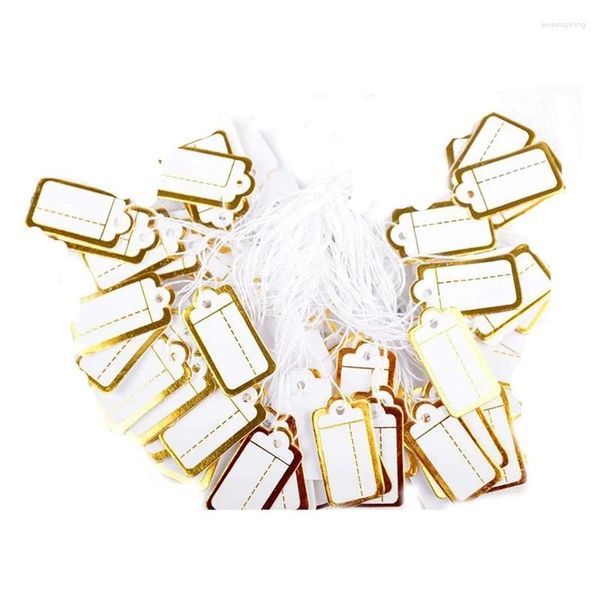 Bolsas de joyería 400 PCS Etiquetas de precios de papel con cadena colgante Marcado Etiquetas de exhibición de ropa Etiquetado en blanco 25 mm x 13 mm