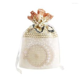 Bolsas de joias 40 pçs Saco de presente com cordão de renda Bolsa de design floral Sacos de lembrancinhas para festa de casamento para presentes pequenos e nós
