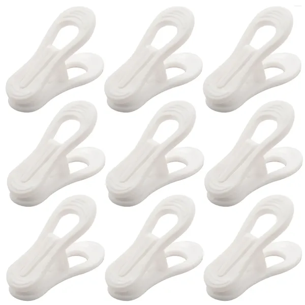 Socches de bijoux 40pcs Clips de cintre en plastique blanc pour une utilisation avec des vêtements de linge à linge mince.