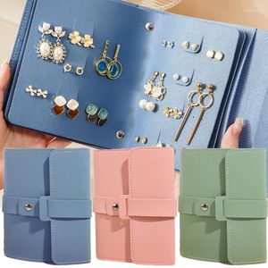 Pochettes à bijoux 42 paires de boucles d'oreilles en PU, organisateur d'album de luxe en cuir, support de clous d'oreille portables, sac de rangement, livre de boucles d'oreilles, boîte de voyage