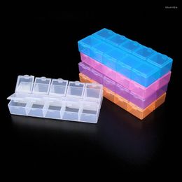 Sieradenzakken 5 kleuren plastic dubbele rij vierkante doos kist voor opslag accessoire houder ambachtelijke organisator kralen display container