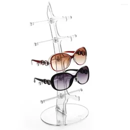 Sieradenzakjes 5 Paar Zonnebrillen Brillen Bril Acryl Frame Display Stand Organizer Rack Plank Toon Teller Houder Transparant Holde