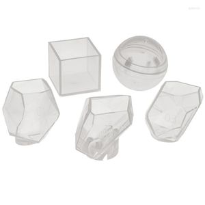 Bolsas para joyas, 5 piezas, moldes de fundición de resina, herramienta de molde de silicona Diy transparente para la elaboración de epoxi, incluido M