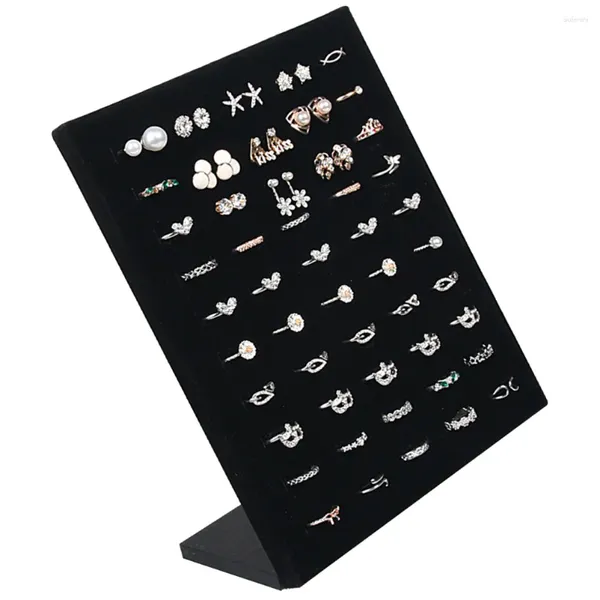 Pagies de bijoux 50 emplacements à slots Afficher des accessoires de rack de vitrine de la vitrine montrant les étagères du tableau des supports