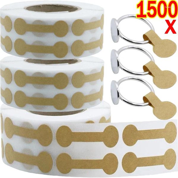 Bolsas de joyería 500/1500 unids Etiqueta de precio portátil DIY Autoadhesivo Barbell Pegatinas Kraft Anillo de papel Collar Expositor Herramientas de embalaje