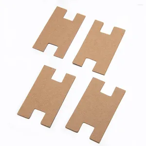 Sachets de bijoux 50 pcs 3x5cm cartes en papier kraft rouler le plateau croix de rangement de rangement de rangement du cordon