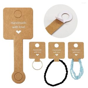 Sieradenzakken 50 stks 4x10cm zelfklevende kraft papieren kaart armband ketting hangende houder voor kleine zakelijke retail display verpakking