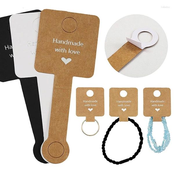 Sachets de bijoux 50pcs 4x10cm Bracelet auto-adhésif Bracelet Disqueur Carte de carte pour les petites entreprises Cadeaux de vacances matériaux d'emballage