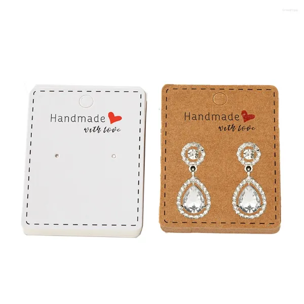 Sachets de bijoux 50pcs 6,5x5cm de boucles d'oreilles Cartes d'affichage Stand pour les babioles d'oreille Cadeaux Cardboard Packaging Fournitures petites entreprises