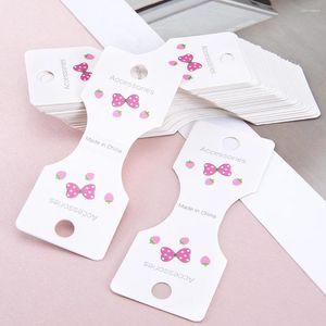 Sieraden zakjes 50 stks 9x4cm roze bowknot kaarten ketting armband hangende tags kraftpapier voor doe -het -zelf retail haar touw prijskaartje