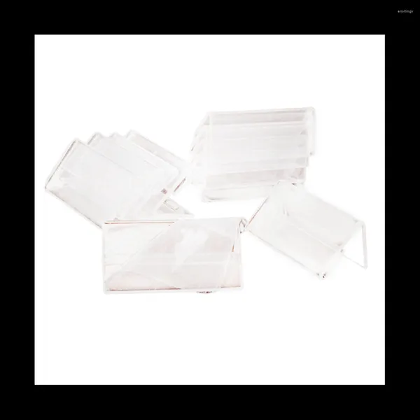 Bolsas para joyas, 50 Uds., portatarjetas de señalización transparente, póster, Mini etiqueta de plástico, soporte de exhibición acrílico, 2x4cm