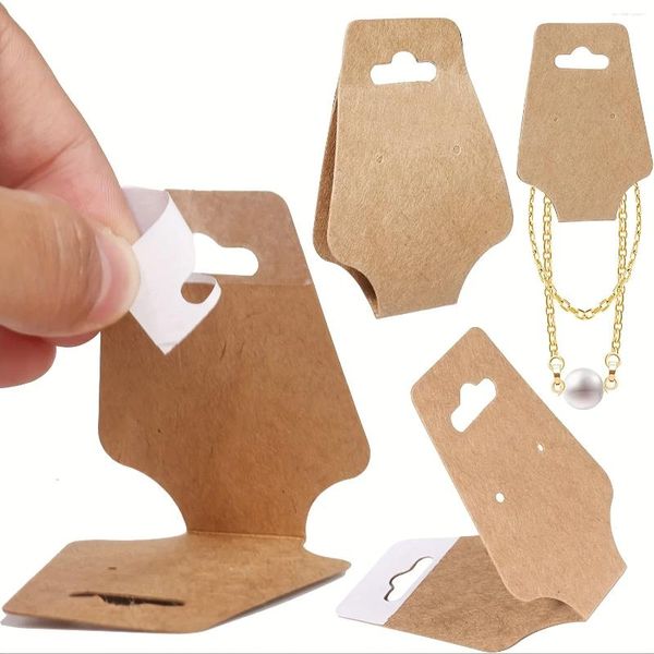 Sachets de bijoux 50pcs Carte d'affichage en papier kraft adaptée à la vente de prix Collier de bracelet bricolage