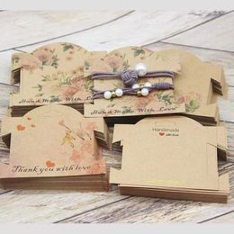 Jewelry Pouches 50pcs Kraft Paper For You Cardpin Card 9 10 cm Tarjetas de diseño de flores DIY DIY Agradecido