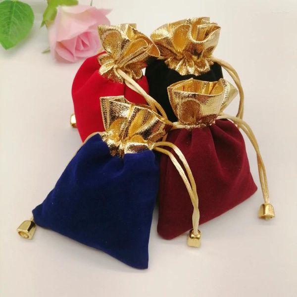 Bolsas de joyería 50 unids Multi Velvet Display Bolsa de embalaje Bolsa Cordón para mujeres Decoración de boda