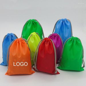 Bolsas de joyería 50 Uds Oxford bolsa con cordón joyería al por mayor/zapatos/almacenamiento/viajes bolsa de tela impermeable 150D logotipo personalizado 20x30